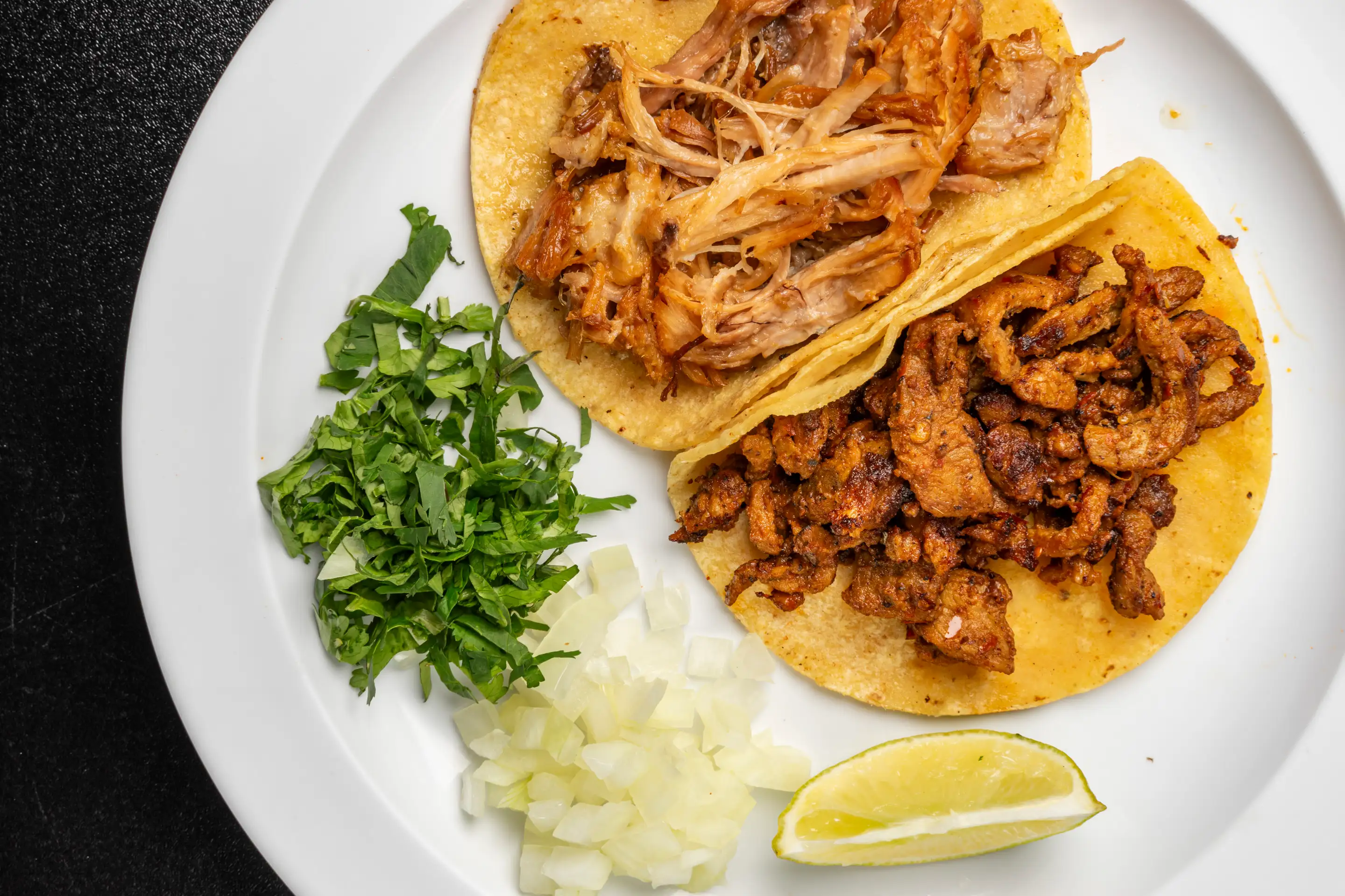 Taco Tex Plate (3 Tacos with beans)